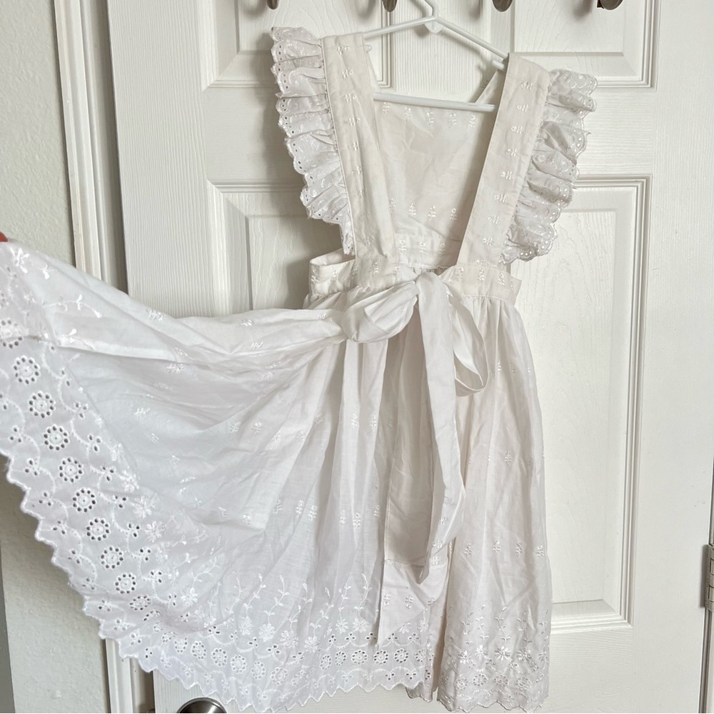 Primm & Proper By Alva | Eyelet Ruffle Apron Dress